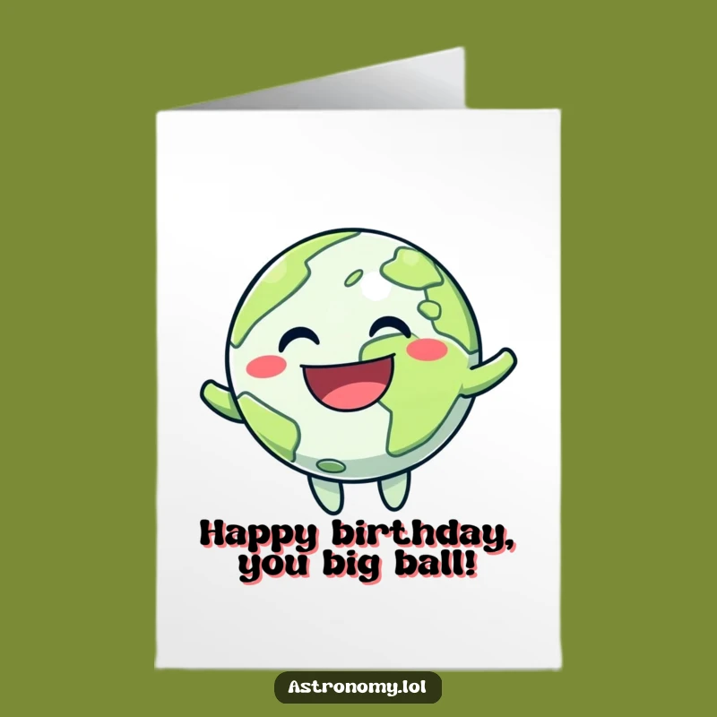 Free Printable Birthday Card: Bouncing Planet Downloadable Gift for a Joyful Celebration