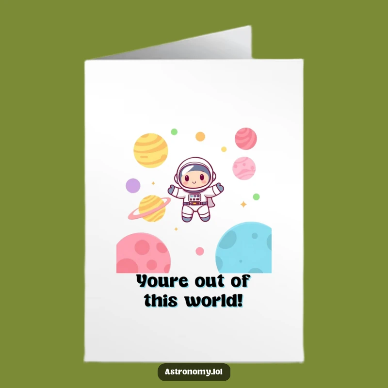 Free Printable Birthday Card: Cute Astronaut Floating for a Hilarious, Downloadable Gift