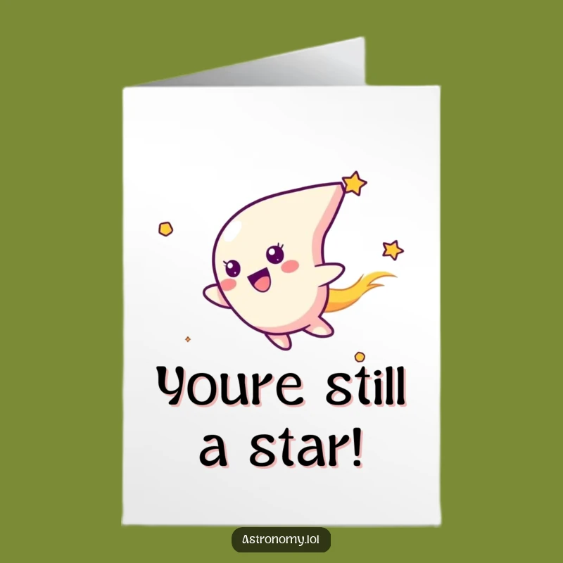 Free Printable Birthday Card: Delighted Comet Zips Through Space - Funny Downloadable Gift