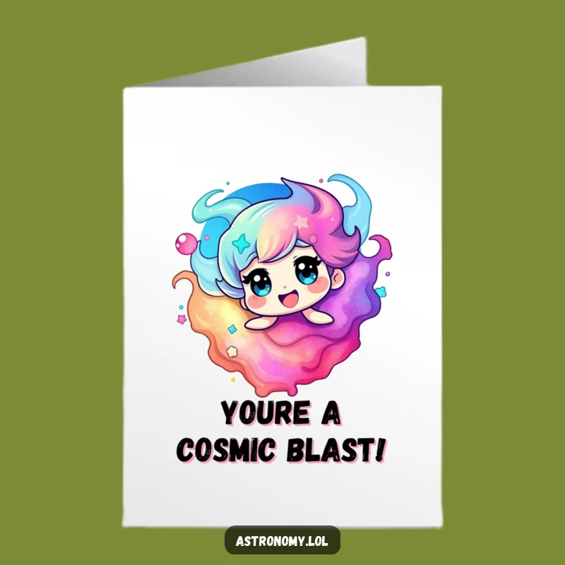 Free Printable Birthday Card: Delighted Nebula Swirls Fun Downloadable Gift