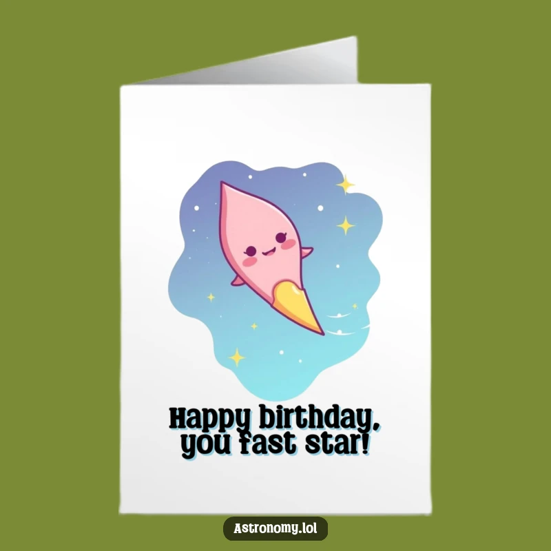 Free Printable Birthday Card: Giggling Comet Streaks Across Sky