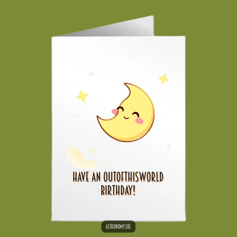 Free Printable Birthday Card: Giggling Moon Character, Celestial Fun - Downloadable Gift