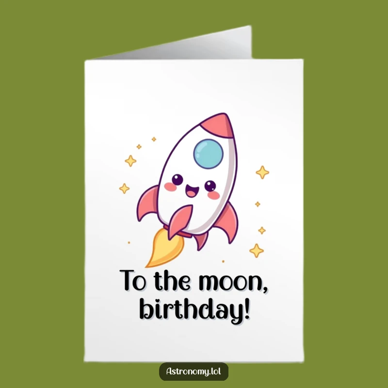 Free Printable Birthday Card: Rocket Ship Blasting Off, Funny Downloadable Gift