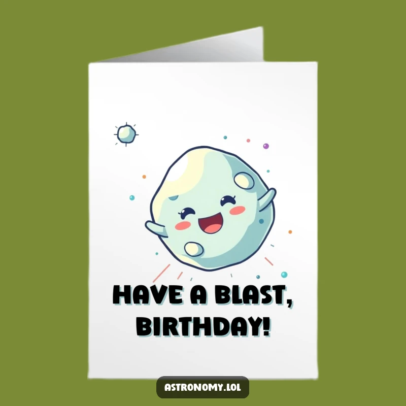 Fun Free Printable Birthday Card: Joyful Asteroid - Tumbling Good Wishes