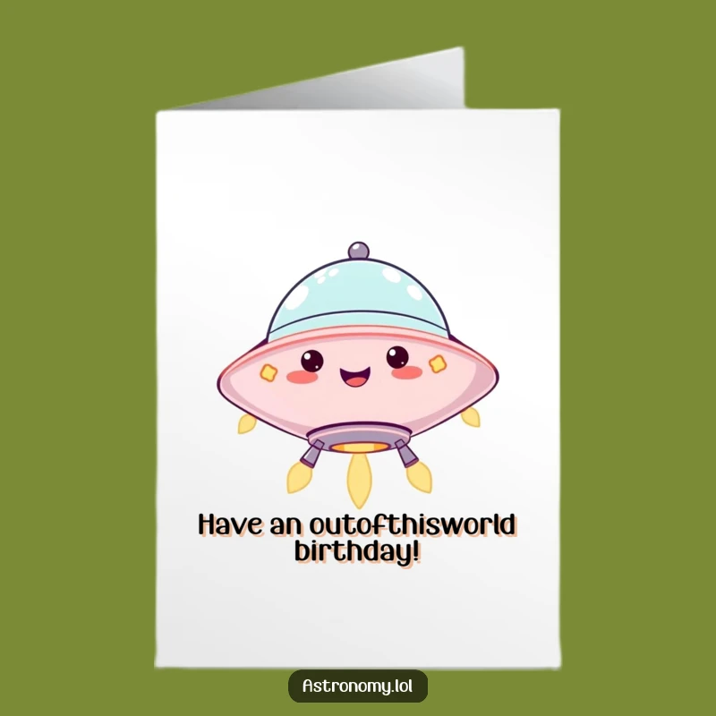 Free Printable UFO Birthday Card: Jolly Lights Funny Downloadable Gift!