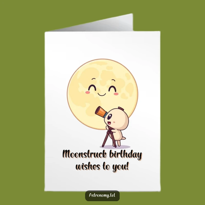 Free Printable Telescope Birthday Card: Moon Surprise Funny Download!
