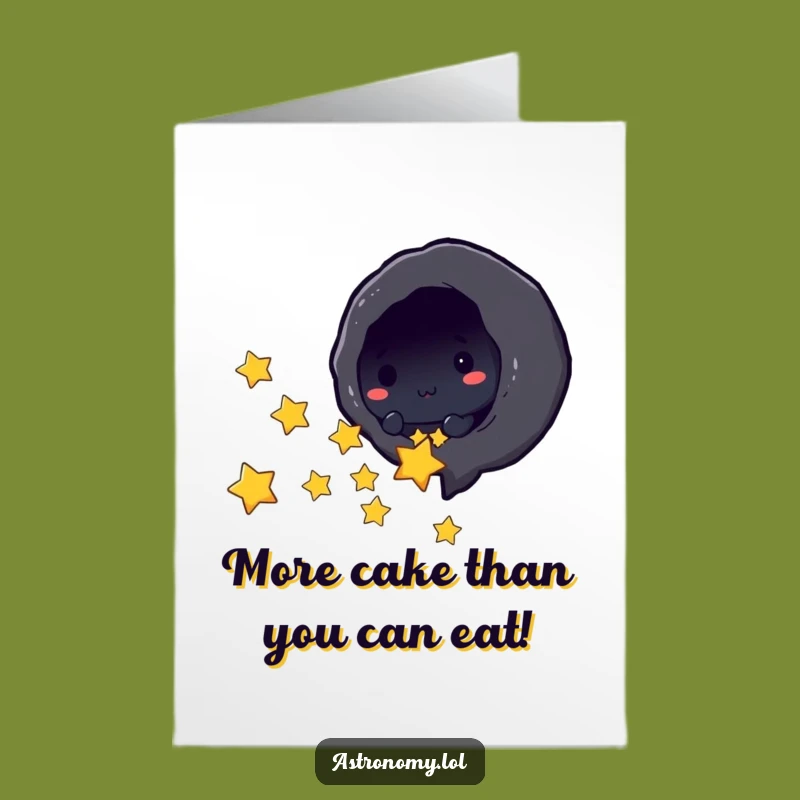 Funny Black Hole Birthday Card Free Printable Download: Cute Cosmic Character for a Stellar Celebration