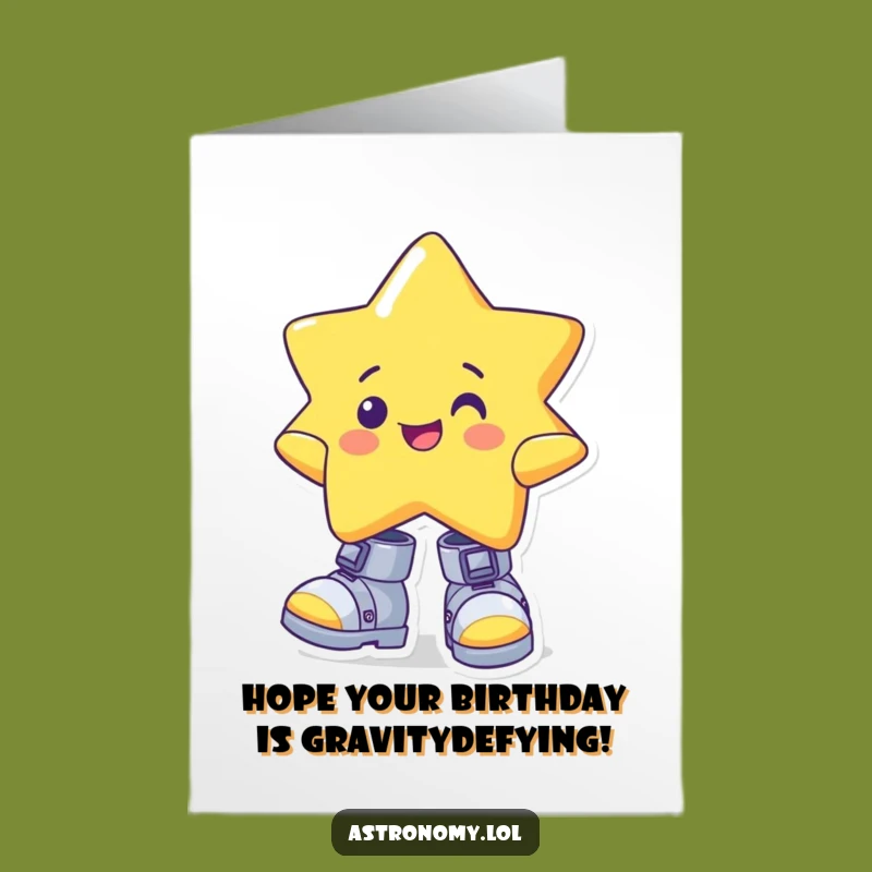 Wonky Boots Star Birthday Card - Free Printable Fun Downloadable Gift