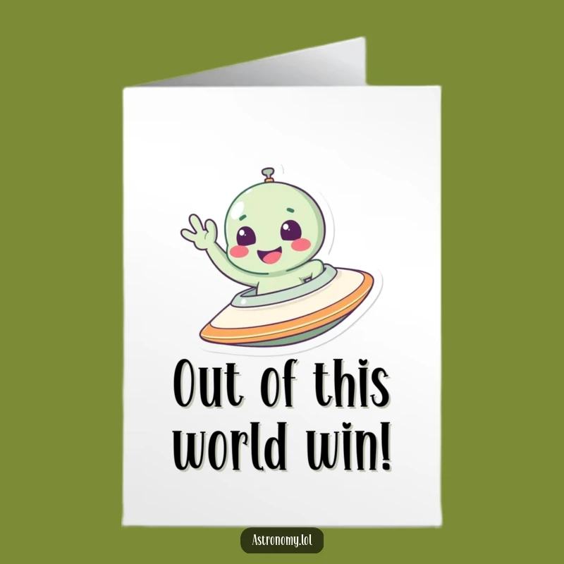 Free Printable Congrats Card: Alien Waving from Space, Unique Downloadable Gift
