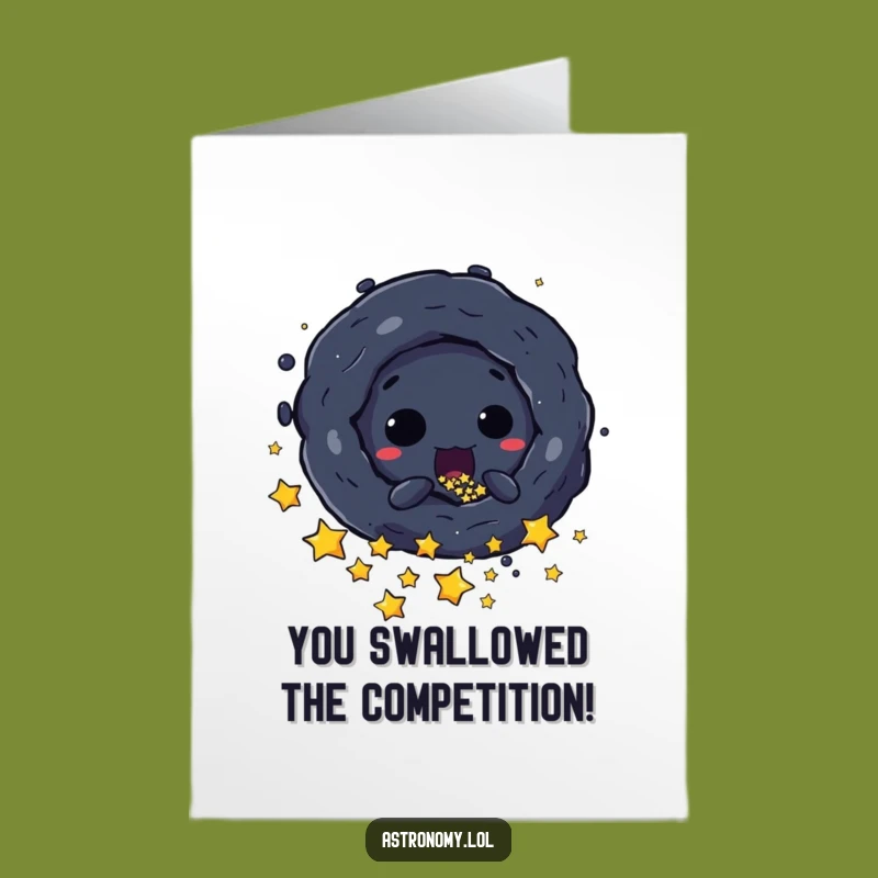 Free Printable Congrats Card: Black Hole's Big Win, Funny Downloadable Achievement Gift