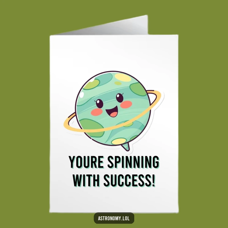 Free Printable Congrats Card: Cheerful Planet Spinning Success!