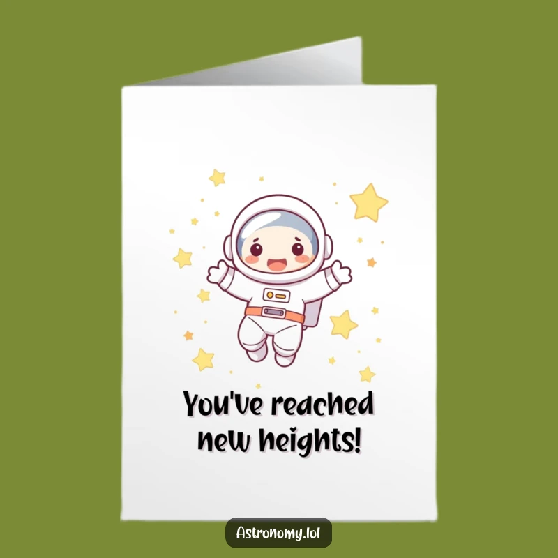Free Printable Congrats Card: Cute Astronaut Floating, Funny Downloadable Gift for Achievements