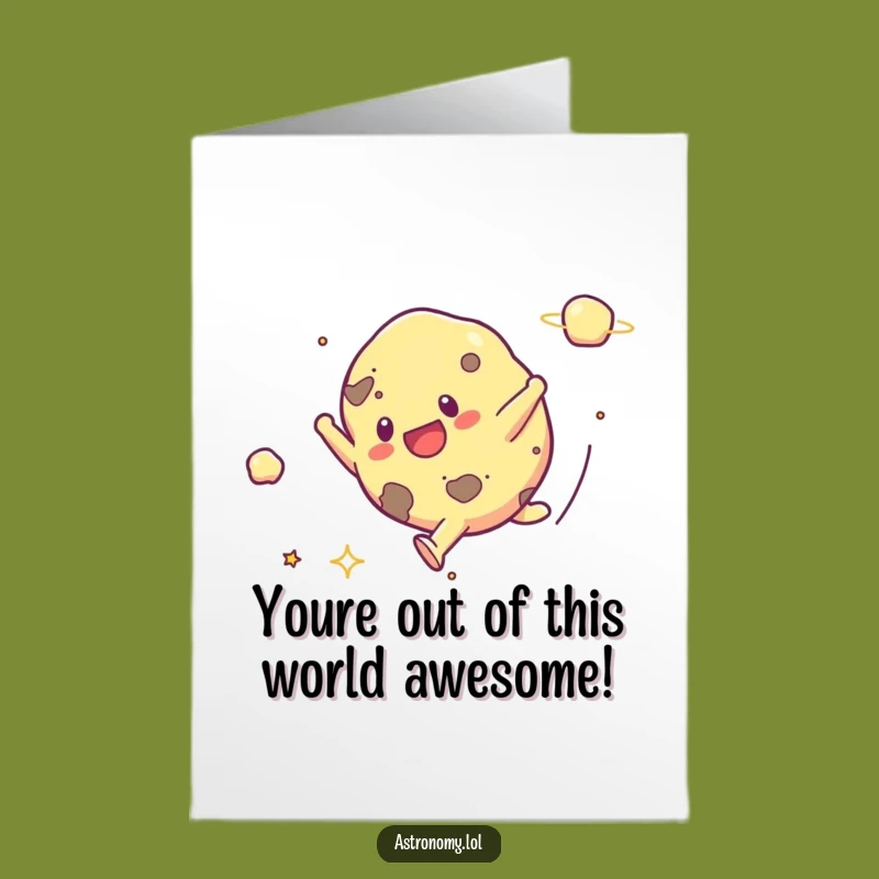 Free Printable Congrats Card: Funny Asteroid Cartwheel Downloadable to Celebrate Achievements