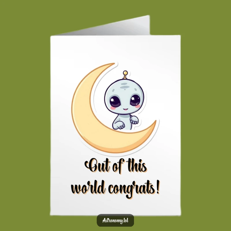 Free Printable Congrats Card: Sneaky Alien, Funny Downloadable Gift for Secret Success