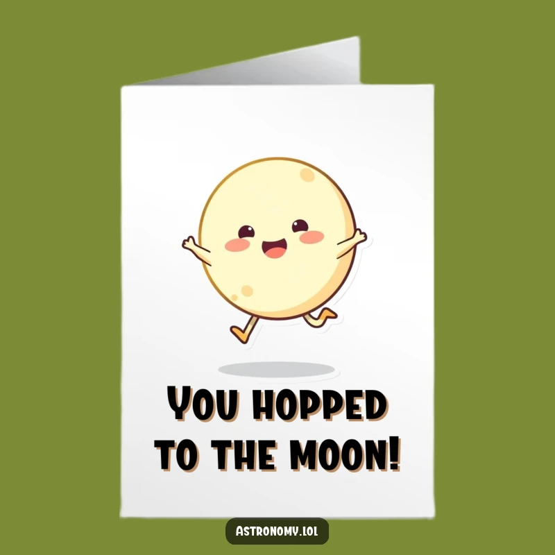 Bouncing Moon Congratulations Card Free Printable Download: Lunar Leap for Stellar Achievements