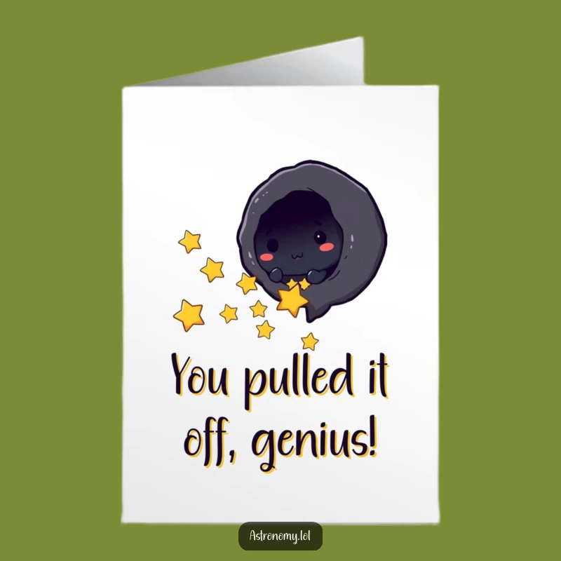 Cosmic Congratulations Card Free Printable Download: Black Hole Design for Stellar Achievements