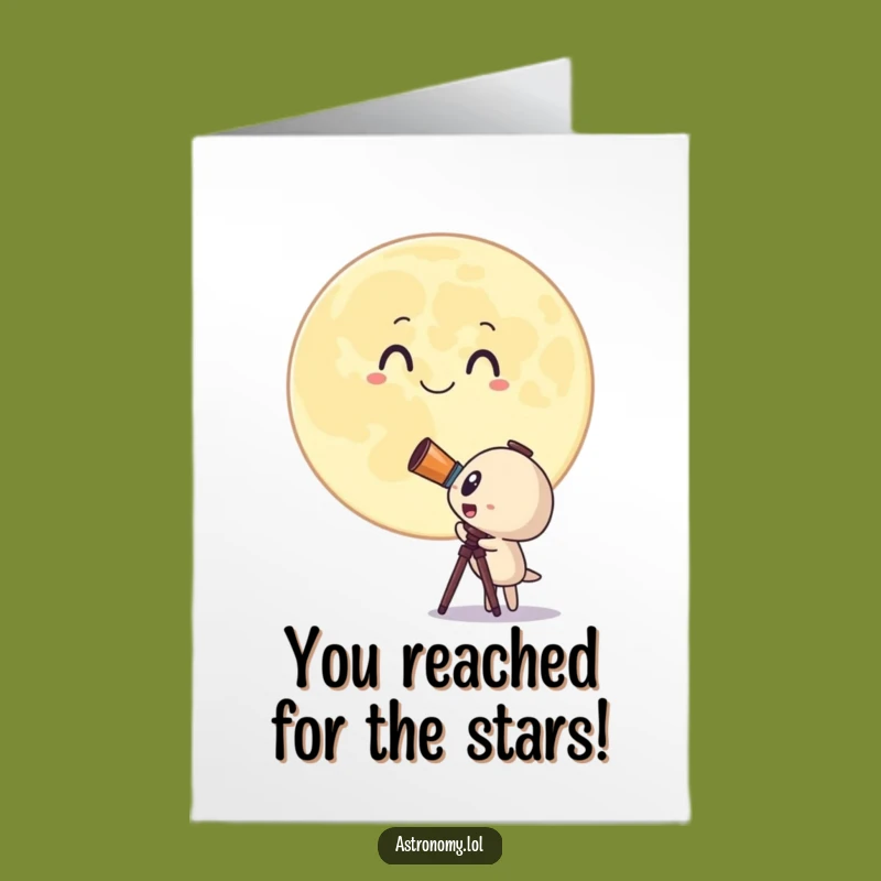 Free Printable Telescope Card: Moon Surprise Congratulations Funny!