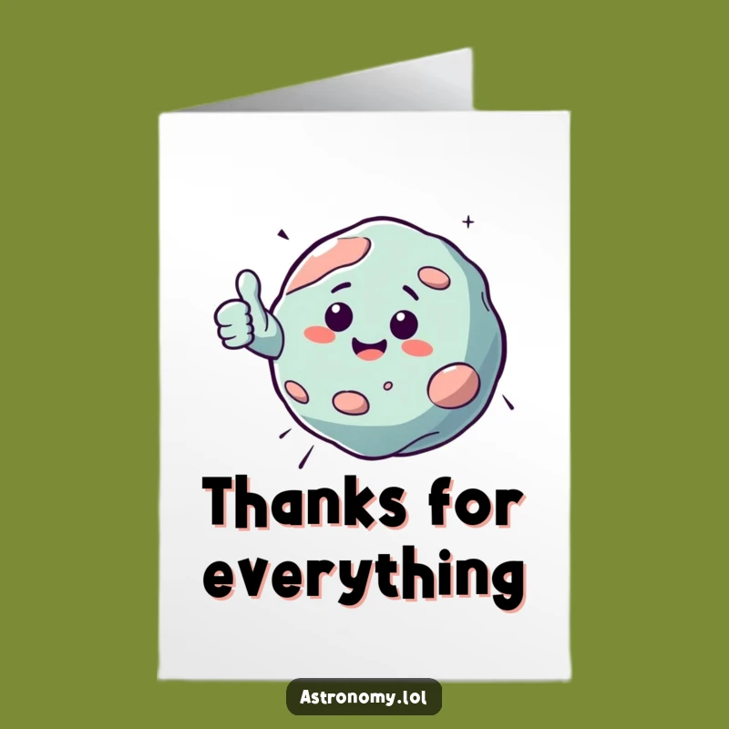 Free Printable Asteroid Thank You Card: Funny Space Downloadable Gift