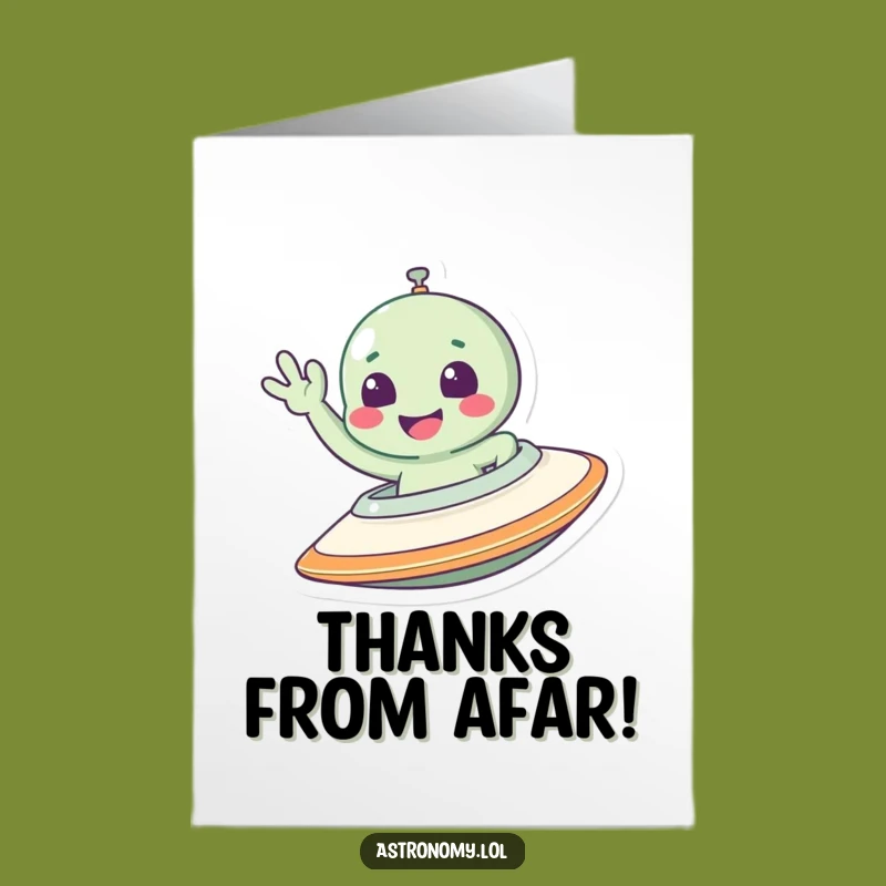 Free Printable Thank You Card: Alien Waving Thanks, Charming Downloadable Gift