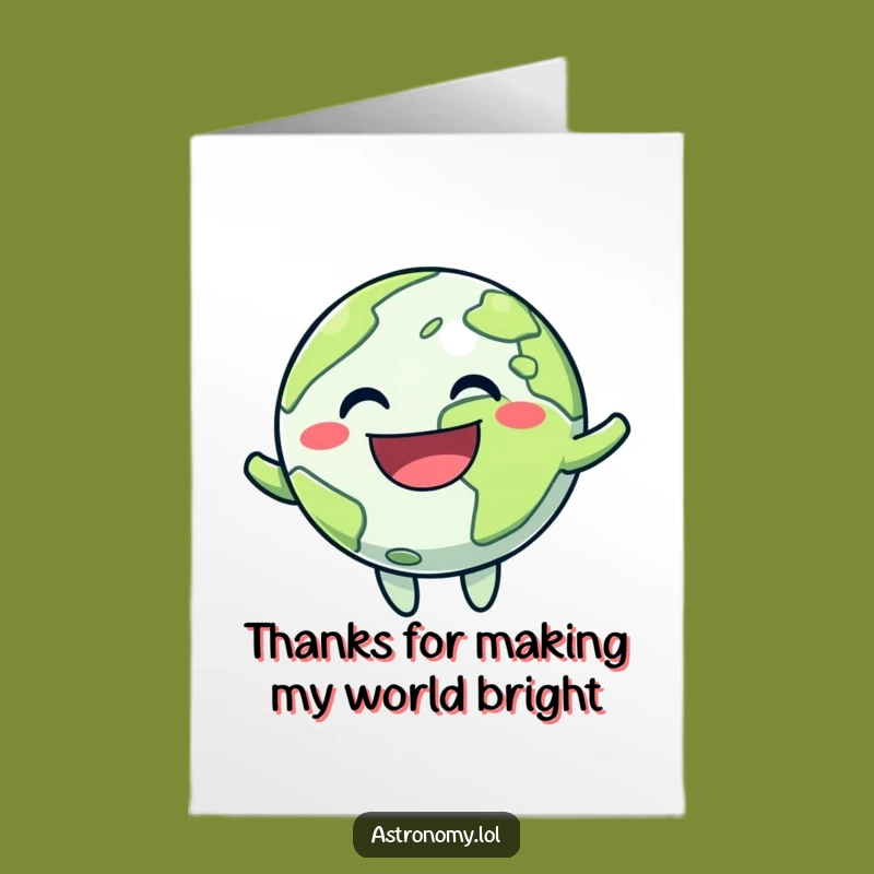 Free Printable Thank You Card: Bouncing Planet Downloadable for Stellar Gratitude