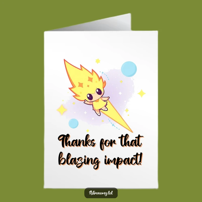 Free Printable Thank You Card: Determined Meteor Funny Downloadable Gift