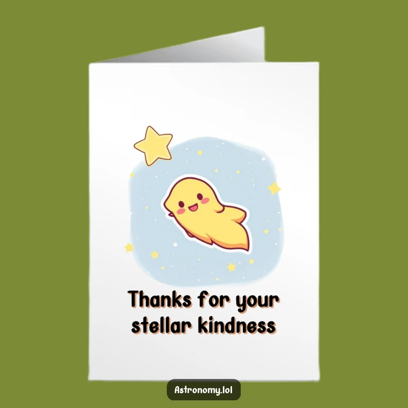 Free Printable Thank You Card: Happy Comet Streaking, Funny Downloadable Gift of Appreciation