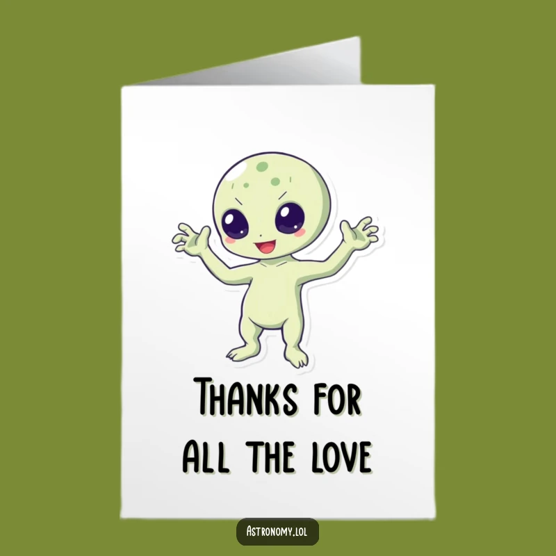 Funny Free Printable Thank You Card: Three-Armed Alien - Downloadable Gratitude