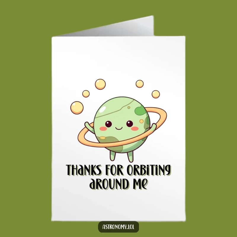 Happy Planet Juggling Moons Thank You Card - Free Printable Gratitude Downloadable