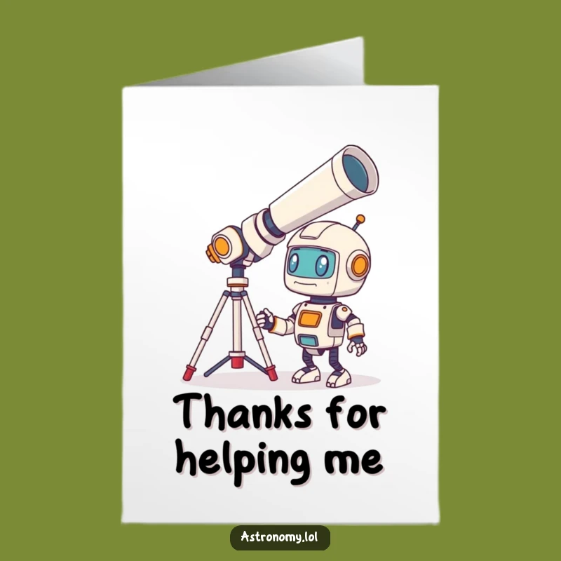 Quirky Free Printable Thank You Card: Robot Telescope - Amazing Thanks!