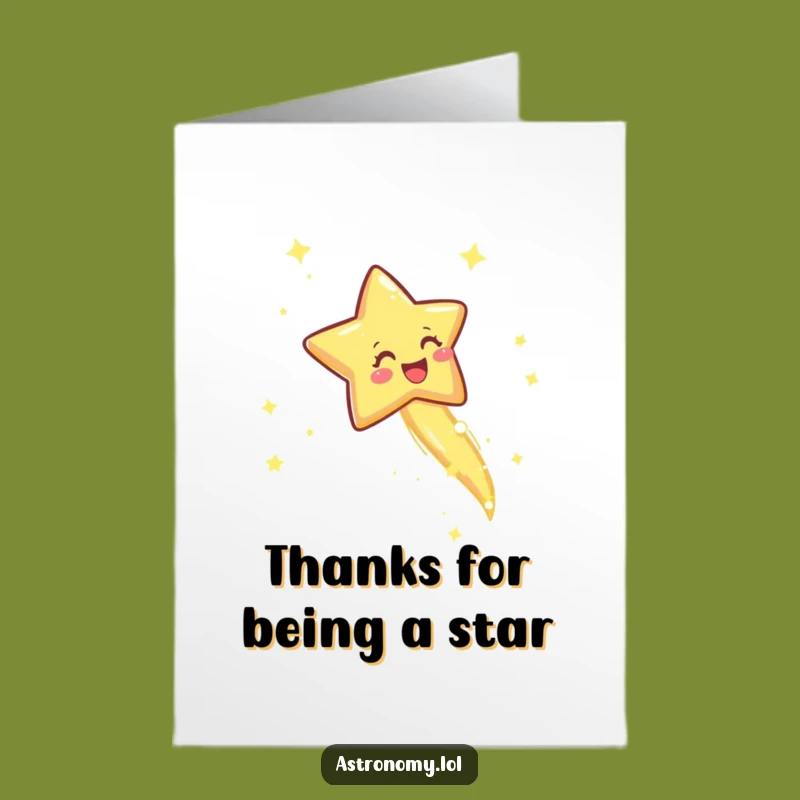 Free Printable Thank You Card: Joyful Shooting Star, Shining Gratitude - Downloadable Gift