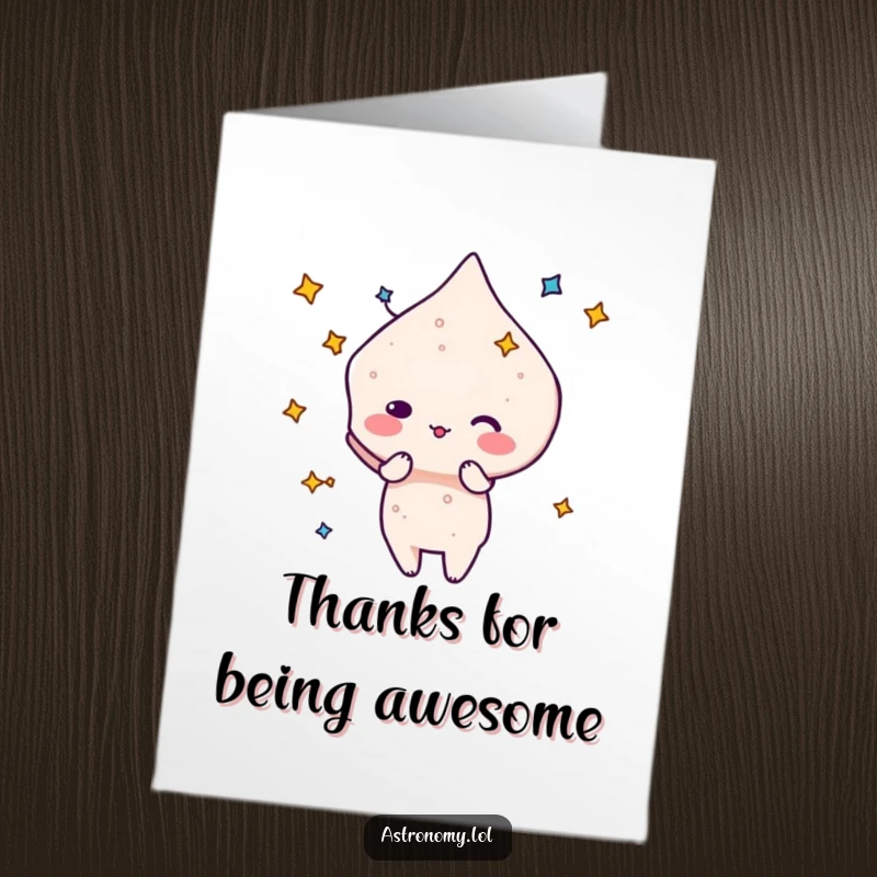 Funny Free Printable Thank You Card: A playful constellation character forming a silly shape, humorously expressing thanks.