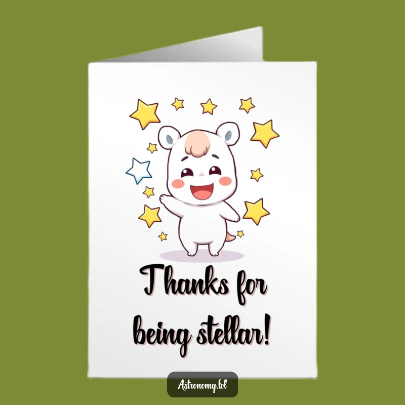 Free Printable Thank You Card: Star Juggler, Funny Downloadable Appreciation Gift!