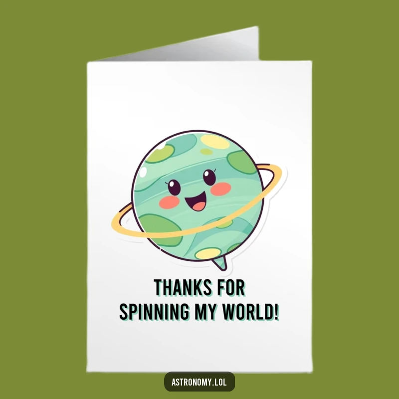 Free Printable Thank You Card: Cheerful Planet Spinning Gratitude!