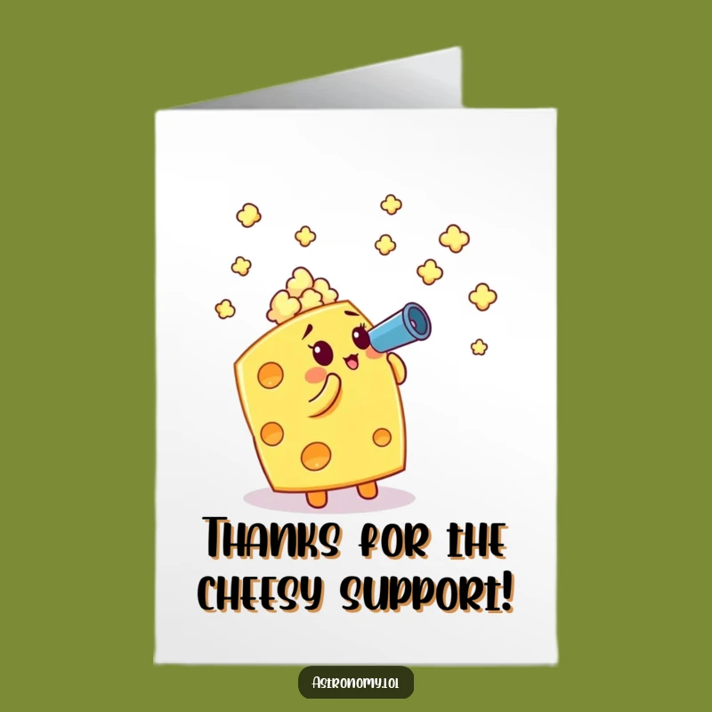 Free Printable Funny Thank You Card: Cheese Cube Telescope - Cheesy Downloadable Gift