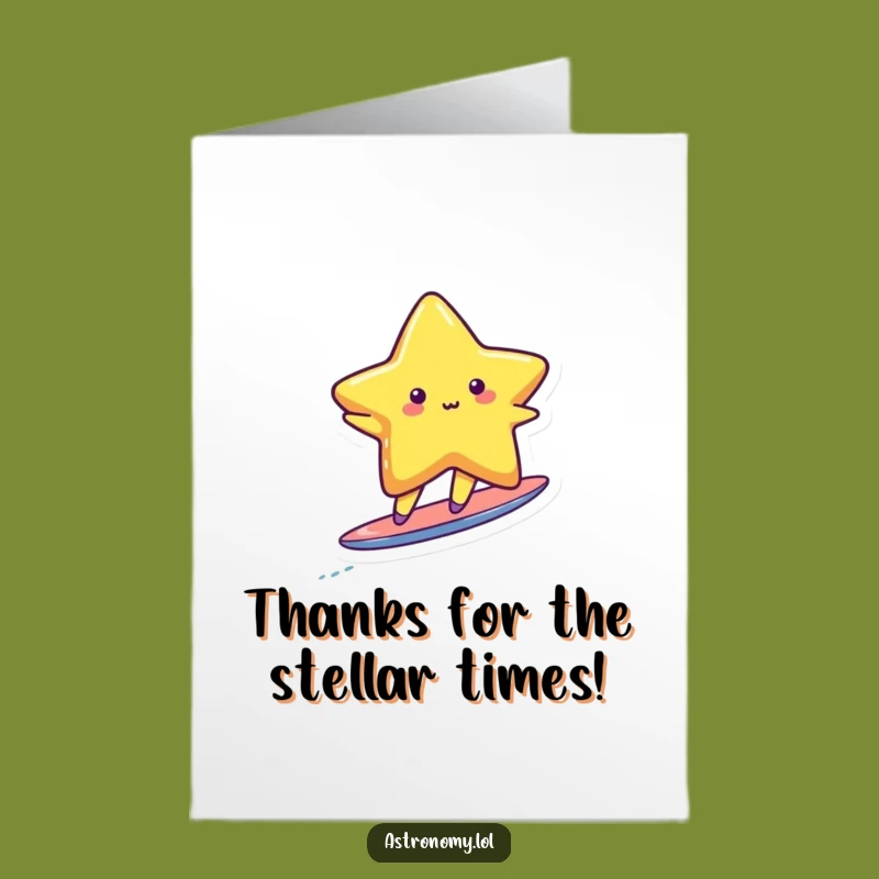 Free Printable Star Surfer Thank You Card: Funny Downloadable Gift