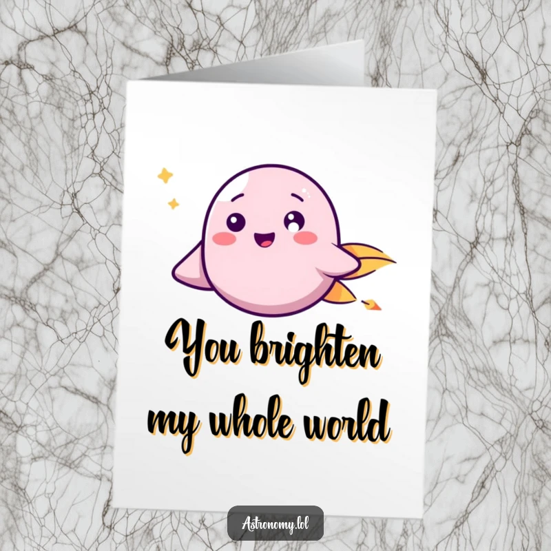 Funny Free Printable Thank You Card: A friendly comet streaks past, delivering a speedy and heartfelt thank you.