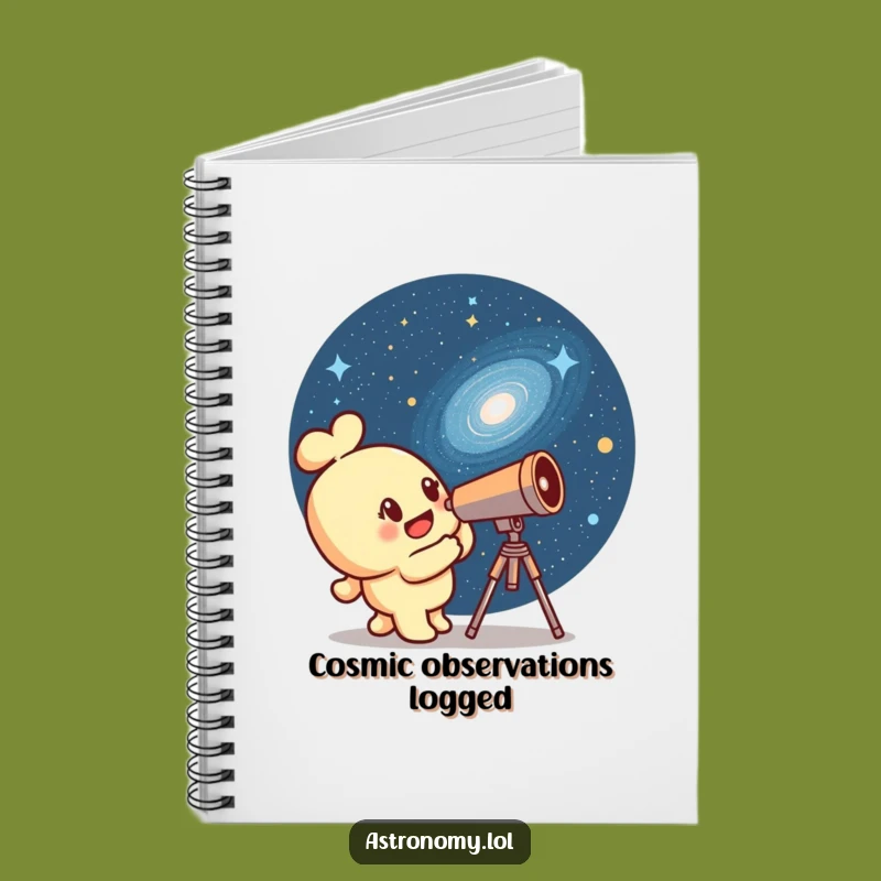 Funny Curious Telescope Notebook - Jot Down Galaxy Ideas