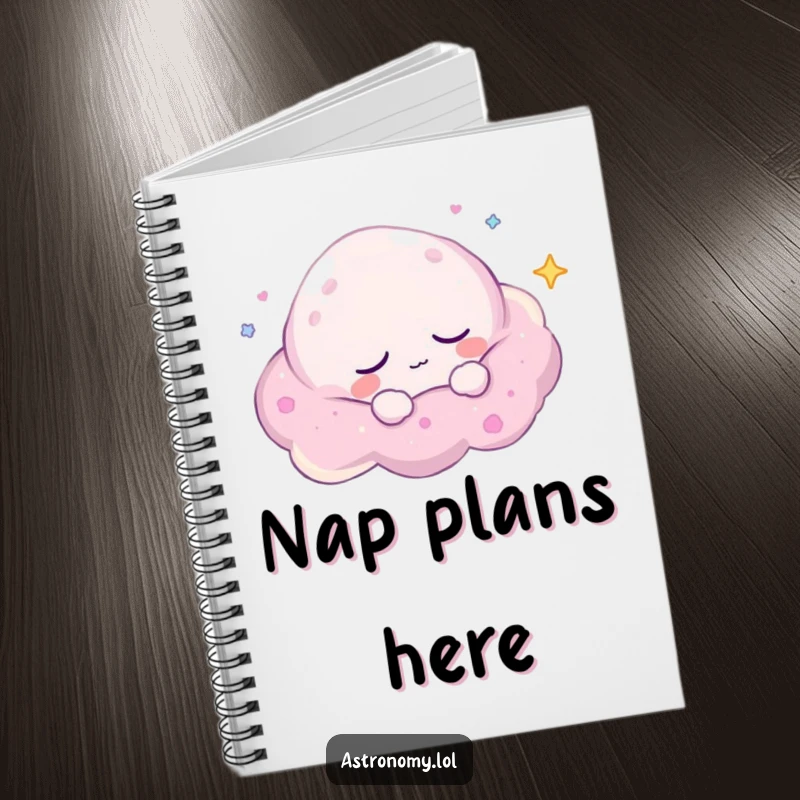Funny Notebook: A Sleepy Nebula Character Drifting Peacefully, ideal for journaling and capturing calm thoughts. A charming gift.