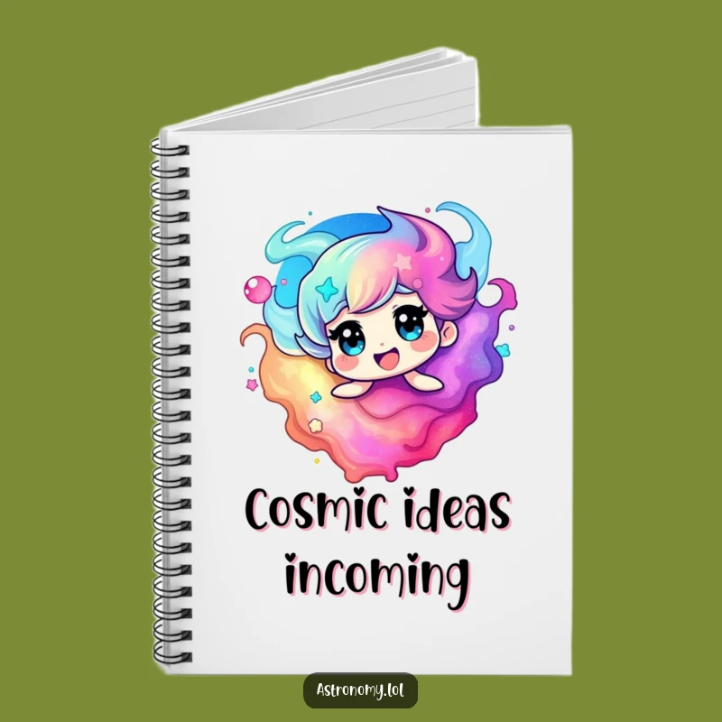 Funny Nebula Notebook, Vibrant Swirling Colors, Lined Journal for Cosmic Ideas