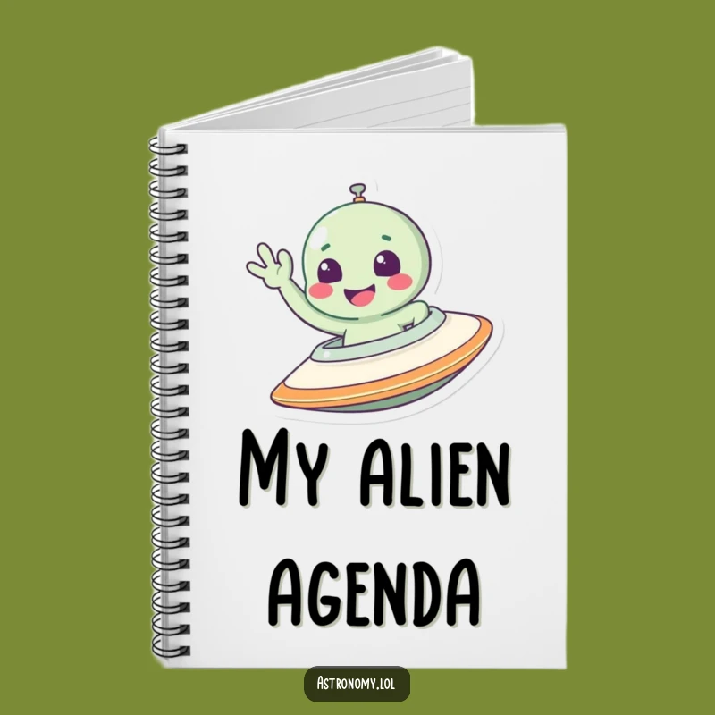 Funny Alien Notebook: Waving Spaceship Journal, Perfect Funny Gift