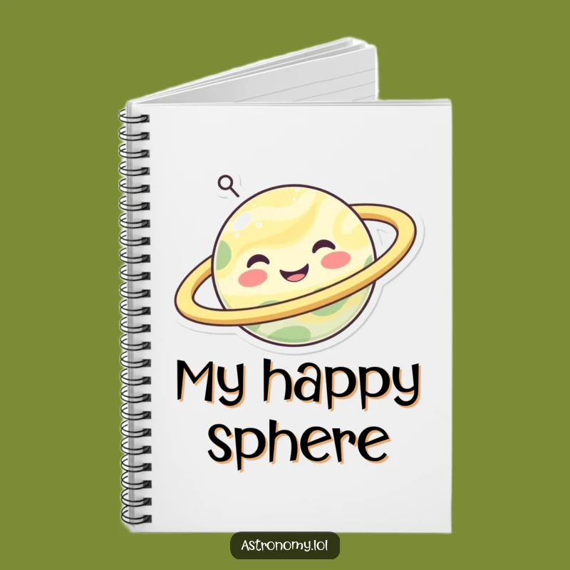 Funny Happy Planet Notebook: Joyful Rings Cosmic Journal Gift