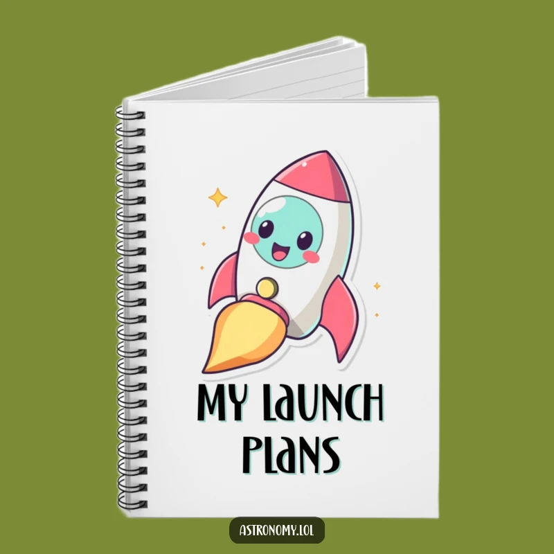 Funny Cheerful Rocket Notebook: Blasting Off Cosmic Journal Gift
