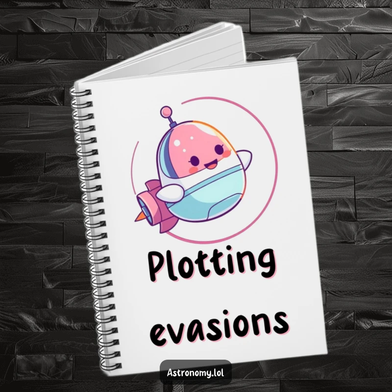 Funny Notebook: A Cheerful Spaceship Character Doing a Loop-de-Loop, ideal for capturing creative thoughts and plans. A charming gift.