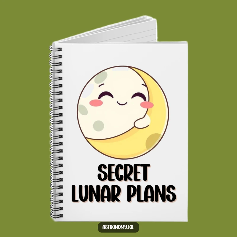Funny Grinning Moon Winking Planet Notebook - Jot Down Cosmic Ideas!