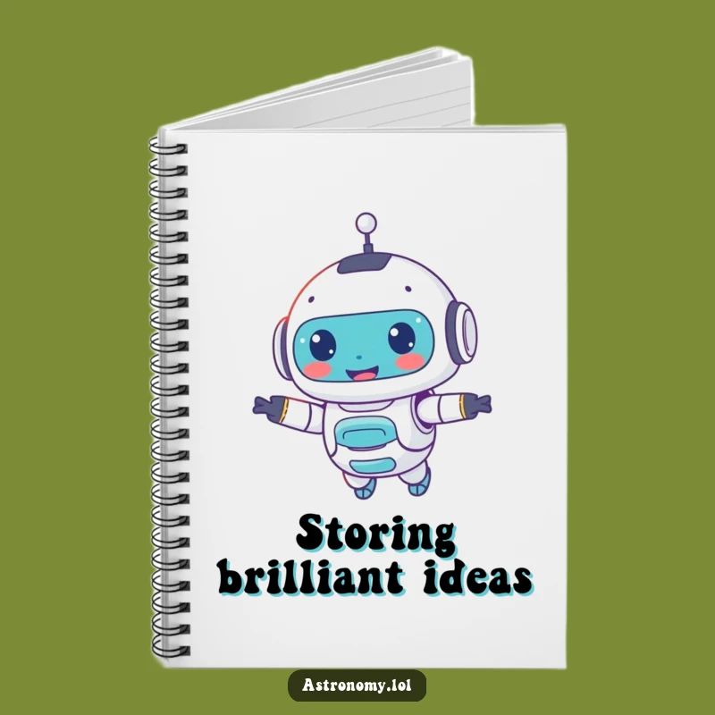 Funny Robot Companion Notebook: Jot Down Ideas with Your Smiling AI Pal, Perfect Gift