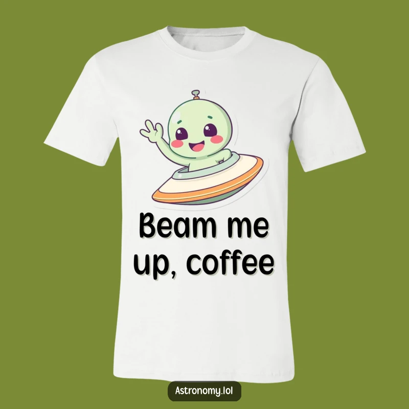 Funny Alien T-Shirt: Waving Extraterrestrial from Spaceship, Gift