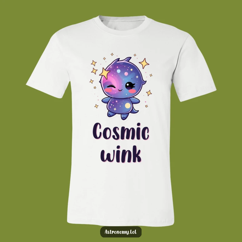 Funny Winking Galaxy T-Shirt - Wear Your Cosmic Charm