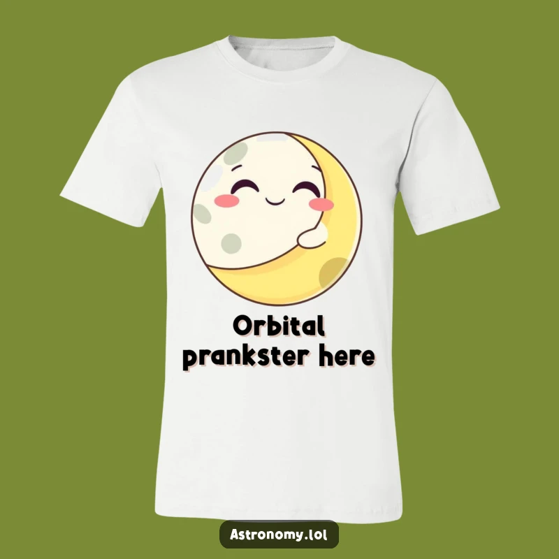 Funny Grinning Moon Winking Planet T-Shirt - Cheeky Space Apparel!