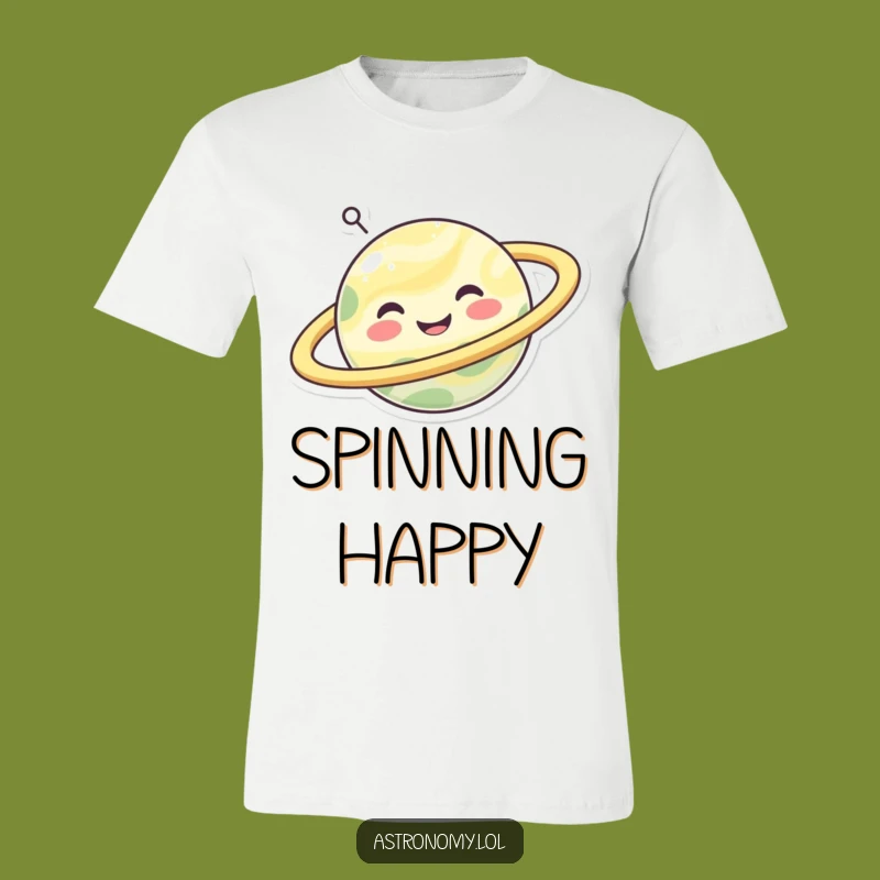 Funny Happy Planet T-Shirt: Joyful Rings Cosmic Tee Gift