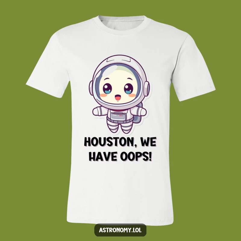 Funny Shocked Astronaut T-Shirt, Wide-Eyed Space Explorer, Comical Sci-Fi Fan Tee!